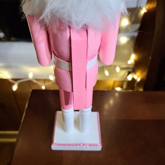 Pink Christmas Nutcracker Soldier Wooden Xmas Holiday Mantel Decoration Statue - Picture 5 of 8